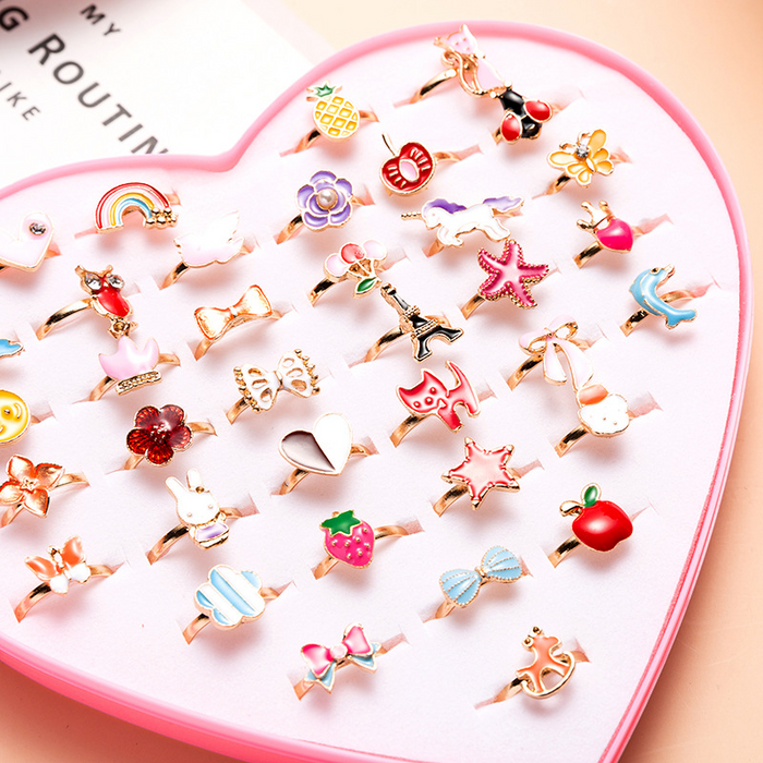 10pcs Kids Party Dress Rings