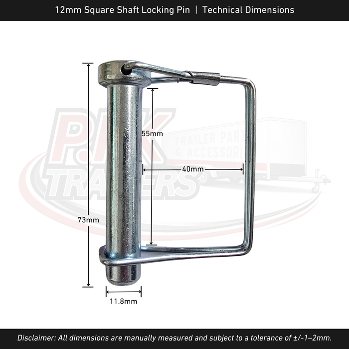12mm Square Shaft Locking Pin