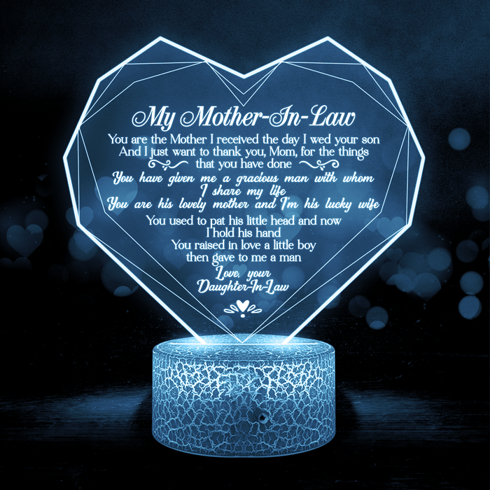 3D Led Light - Family - To My Mother-In-Law - I Just Want To Thank You, Mom, For The Things That You Have Done - Glca19029