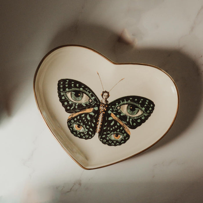 5" Ceramic Heart Dish - Madame Butterfly