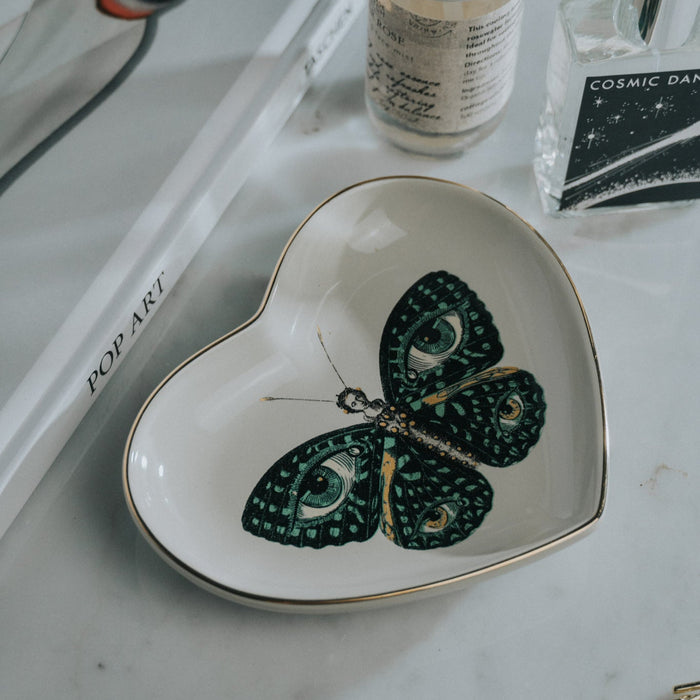 5" Ceramic Heart Dish - Madame Butterfly