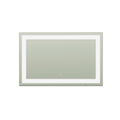 Adeline Wall Mount Touch Screen Mirror with LED Light in Black, featuring a rectangular design with integrated LED lighting and a central touch-button for easy control, set against a plain background.