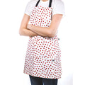 freckled sage dot red oilcloth apron