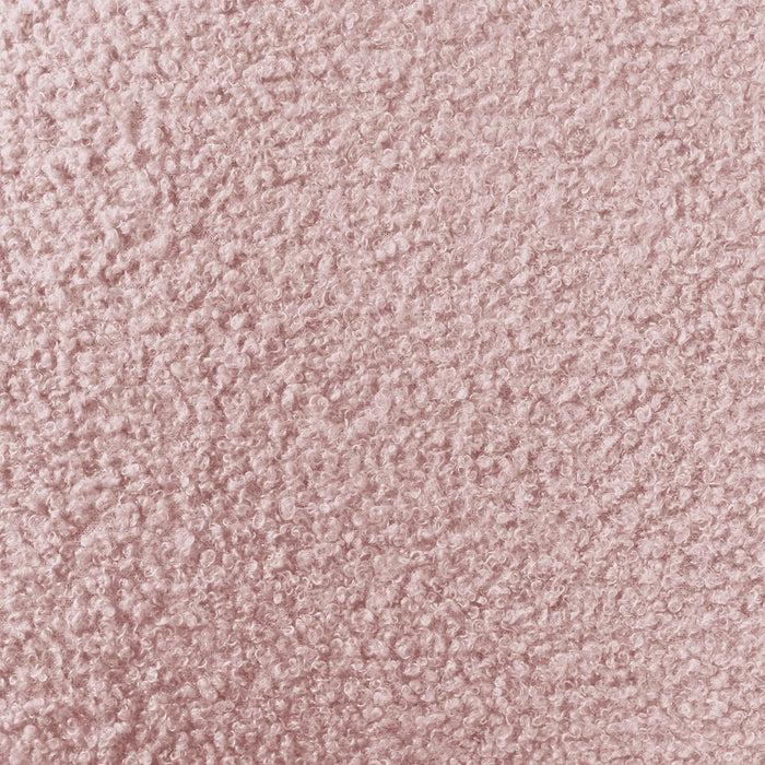 Close-up of the Aina Double Bouclé Bed Frame in Pink, highlighting its soft, loop-pile texture with curly yarn loops that create a plush, tactile surface.
