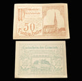 Antique Banknote 1920 Austria Weisskirchen Notgeld Set 50 & 20 Heller Emergency Money