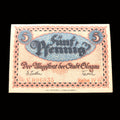 Antique Banknote 1920 Germany Glogau Notgeld Emergency Money 1 & 5 Pfennig Set UNC