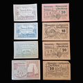 Antique Banknote Notgeld 1920 Austria Architecture 8pc Set Liebenau Ober-Wolbling Weisskirchen