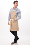 Chef Works Austin Natural Bib Adjustable Apron (2 Pockets)