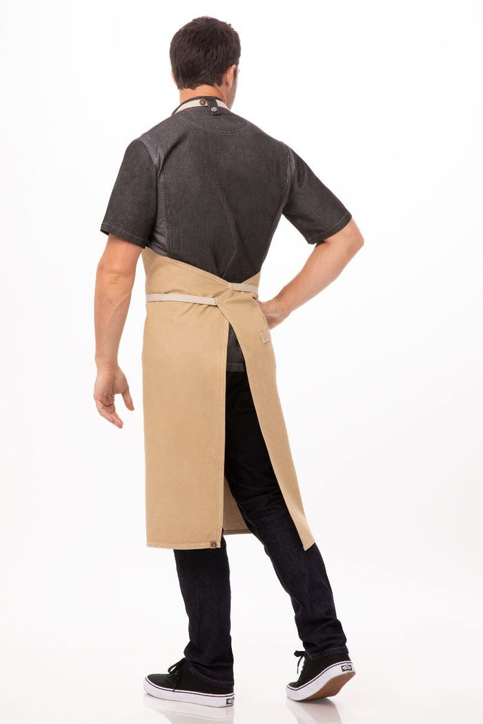 Chef Works Austin Natural Chefs Bib Adjustable Apron (1 Pocket)