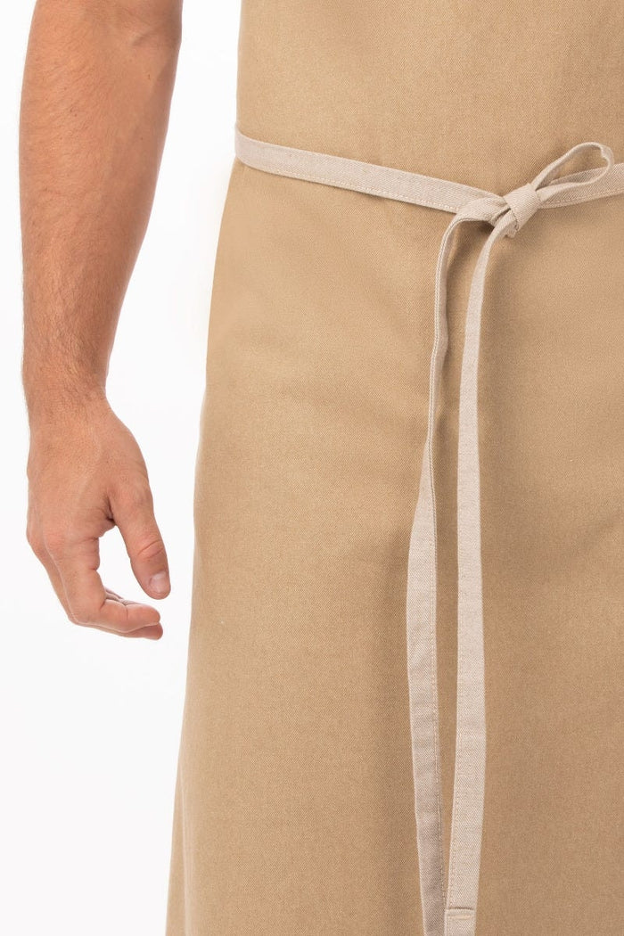 Chef Works Austin Natural Chefs Bib Adjustable Apron (1 Pocket)