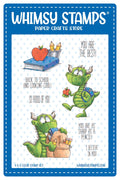 **NEW Back to School Dragons Clear Stamps - Whimsy Stamps