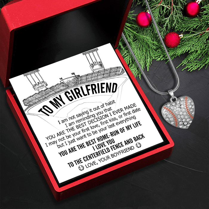Baseball Heart Necklace - Baseball - To My Girlfriend - When I Tell You I Love You - Gnd13013