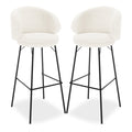 Belize Boucle Bar Stools (Set of 2) - Cream White
