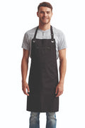 Artisan Collection by Reprime Black ‘Barley’ Sustainable Bib Apron (3 Pockets)