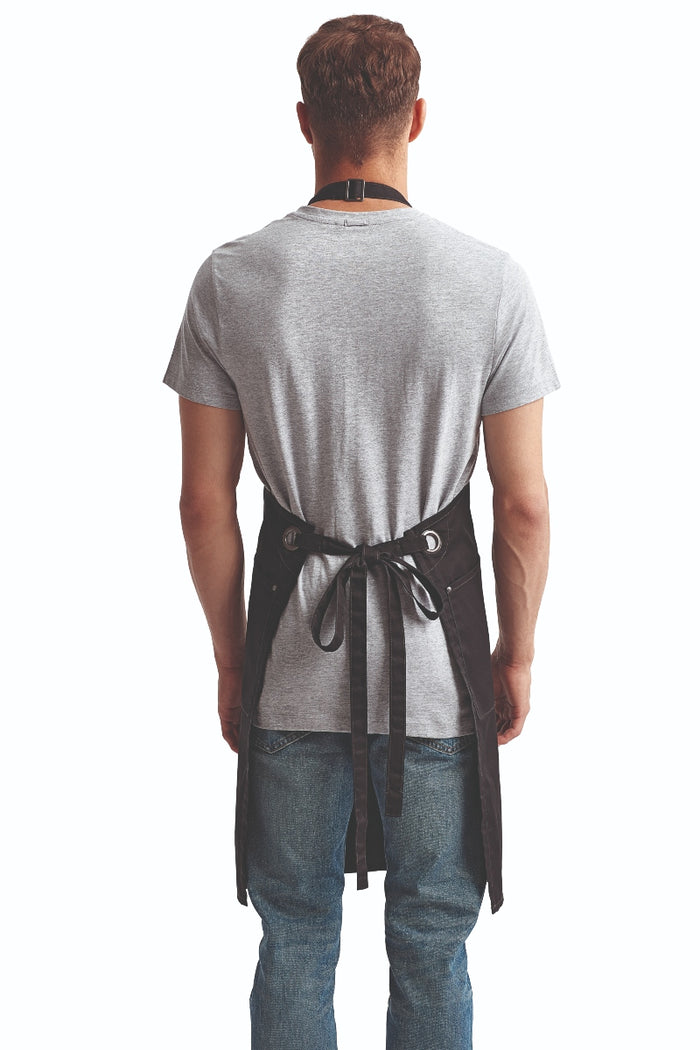 Artisan Collection by Reprime Black ‘Barley’ Sustainable Bib Apron (3 Pockets)