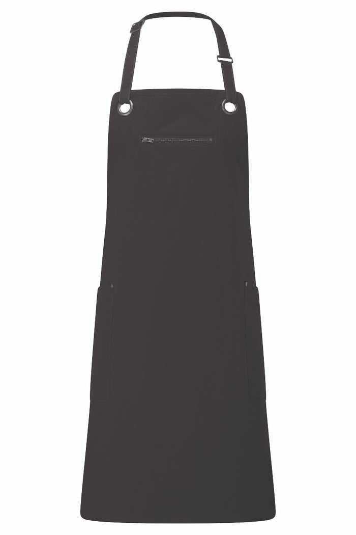 Artisan Collection by Reprime Black ‘Barley’ Sustainable Bib Apron (3 Pockets)