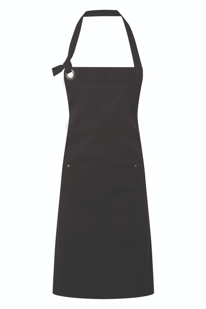 Artisan Collection by Reprime Black "Calibre" Bib Adjustable Apron (4 Pocket Pouch)
