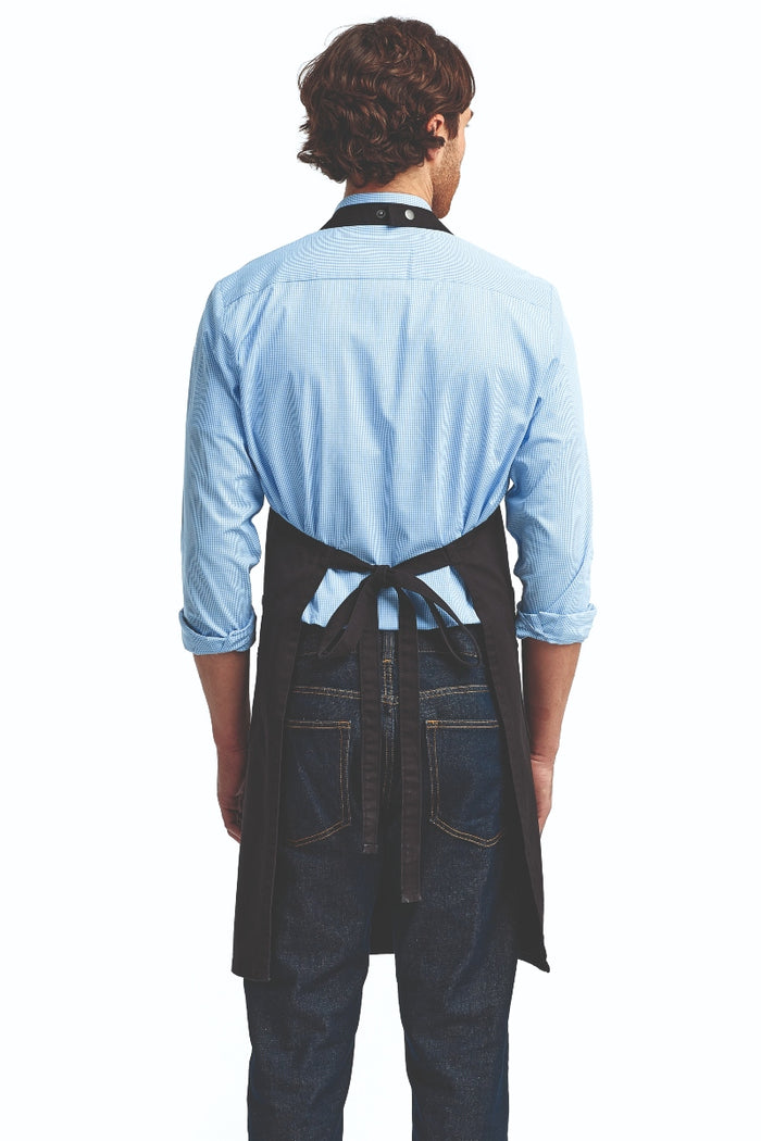 Artisan Collection by Reprime Black Cotton Chino Adjustable Bib Apron (3 Pocket)