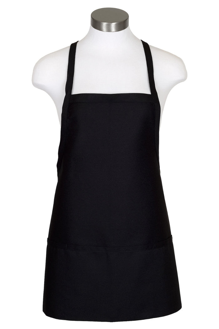 Fame Black Criss Cross Bib Apron (3 Pockets)