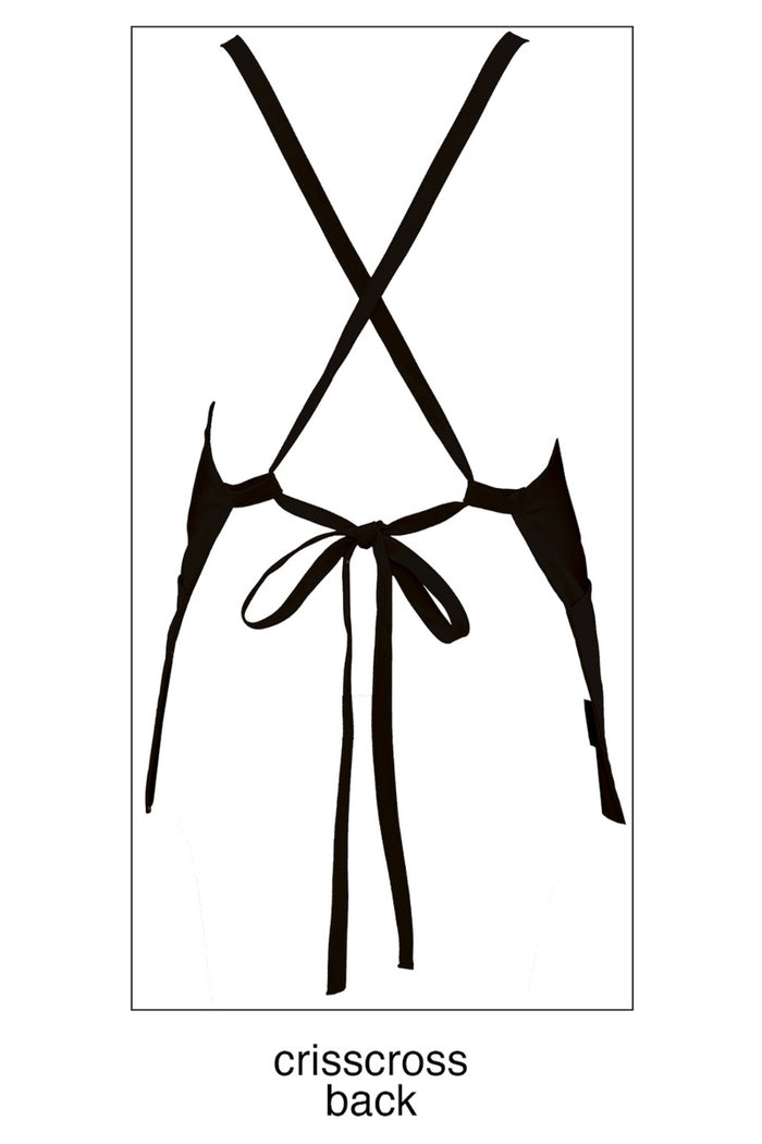 Fame Black Criss Cross Bib Apron (3 Pockets)