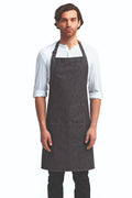 Artisan Collection by Reprime Black Denim Bib Adjustable Apron (4 Pocket Pouch)
