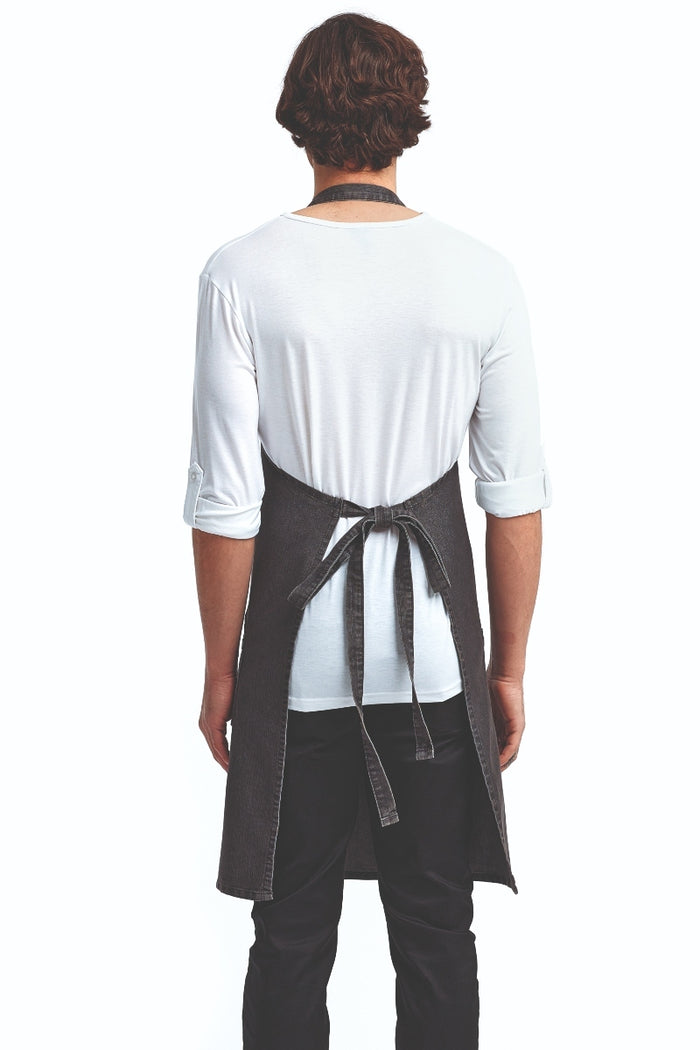 Artisan Collection by Reprime Black Denim Bib Adjustable Apron (4 Pocket Pouch)