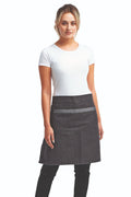 Artisan Collection by Reprime Black Denim Mid-Length Waist Apron (1 Wide Pocket)