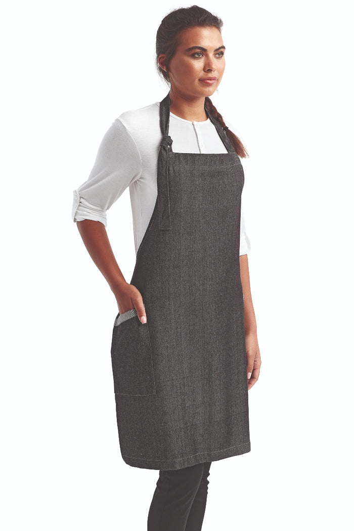 Artisan Collection by Reprime Black Denim ‘Regenerate’ Sustainable Bib Apron (2 Pockets)