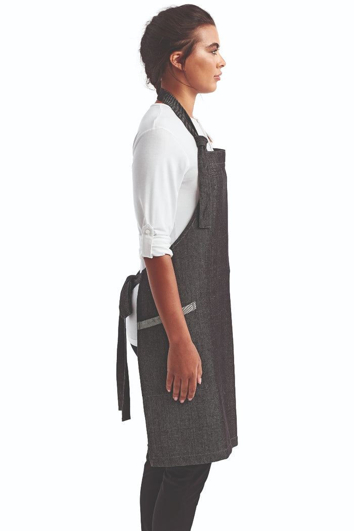 Artisan Collection by Reprime Black Denim ‘Regenerate’ Sustainable Bib Apron (2 Pockets)