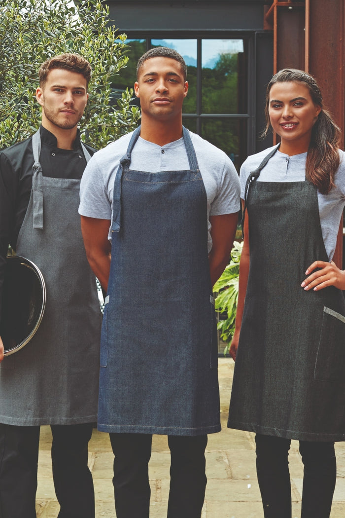 Artisan Collection by Reprime Black Denim ‘Regenerate’ Sustainable Bib Apron (2 Pockets)