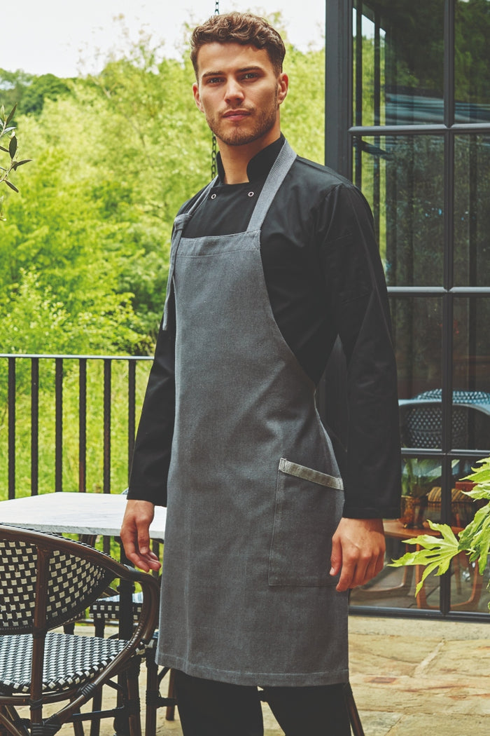 Artisan Collection by Reprime Black Denim ‘Regenerate’ Sustainable Bib Apron (2 Pockets)