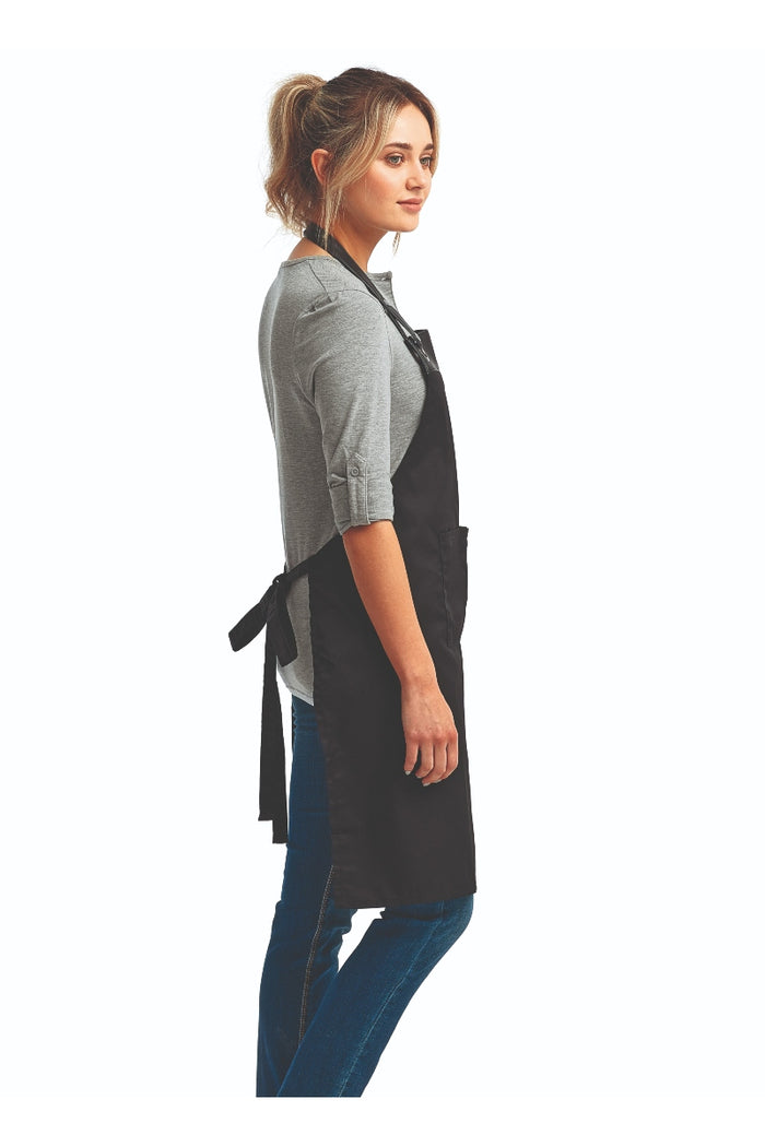 Artisan Collection by Reprime Black Espresso Adjustable Bib Apron (2 Pockets)