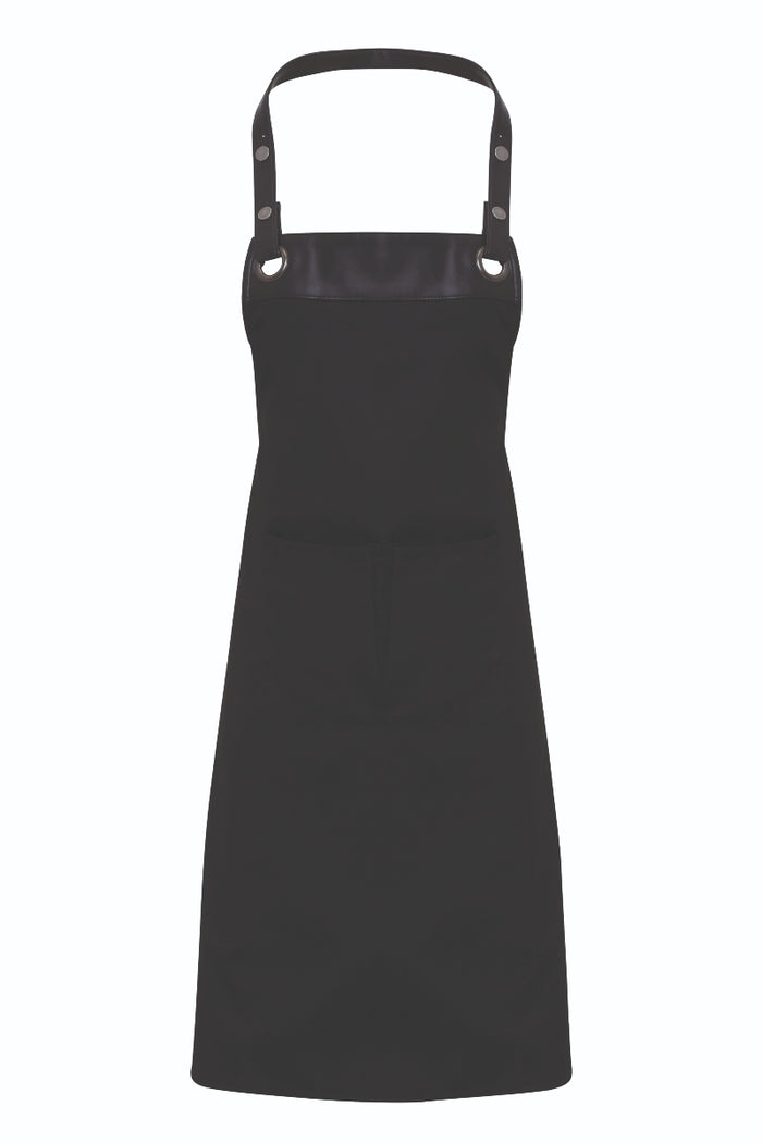 Artisan Collection by Reprime Black Espresso Adjustable Bib Apron (2 Pockets)