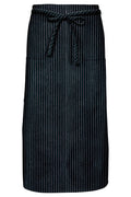 Fame Black & Gray Pinstripe Bistro Apron (2 Pockets)