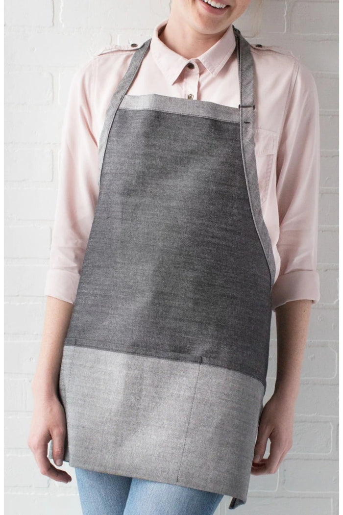 DayStar Black & Grey American Denim Basics Three Pocket Bib Apron