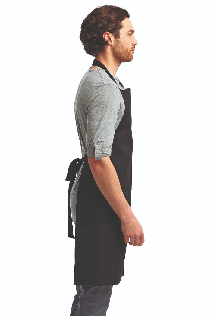 Artisan Collection by Reprime Black Sustainable Bib Apron (No Pockets)