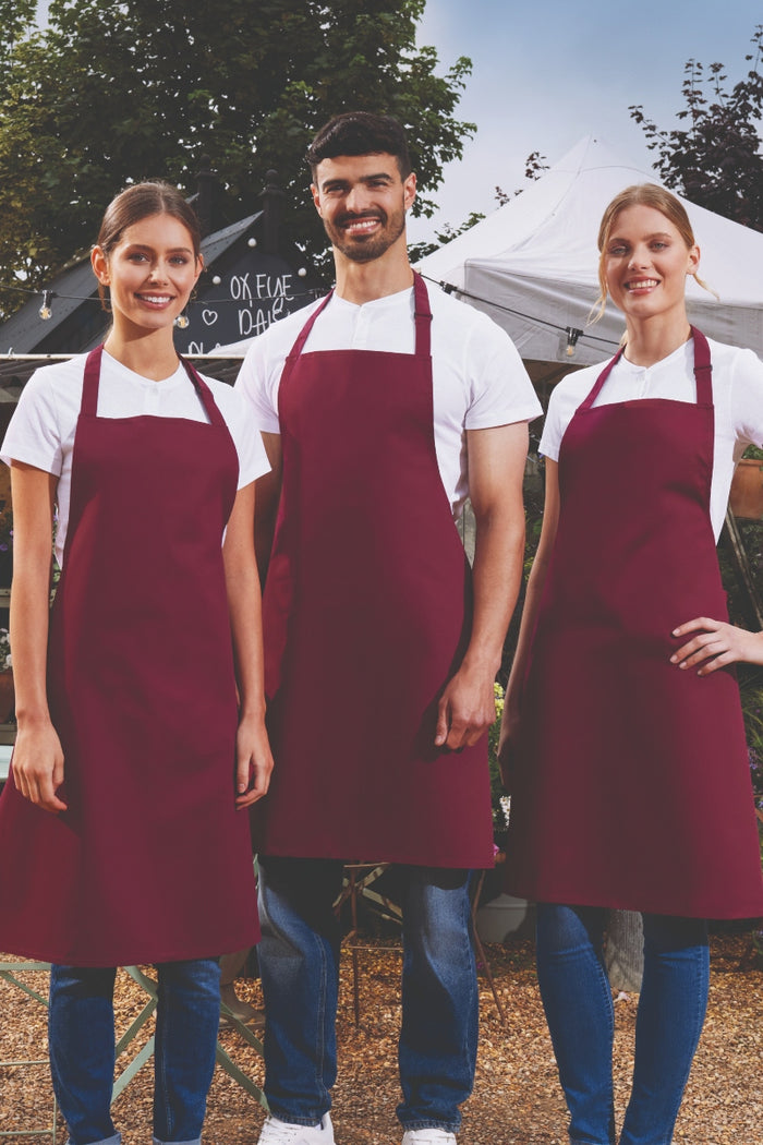 Artisan Collection by Reprime Black Sustainable Bib Apron (No Pockets)