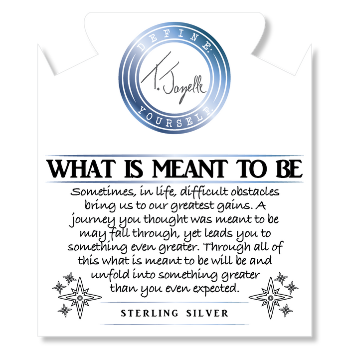 Blue Calcite Stone Bracelet with What Is Meant To Be Sterling Silver Charm