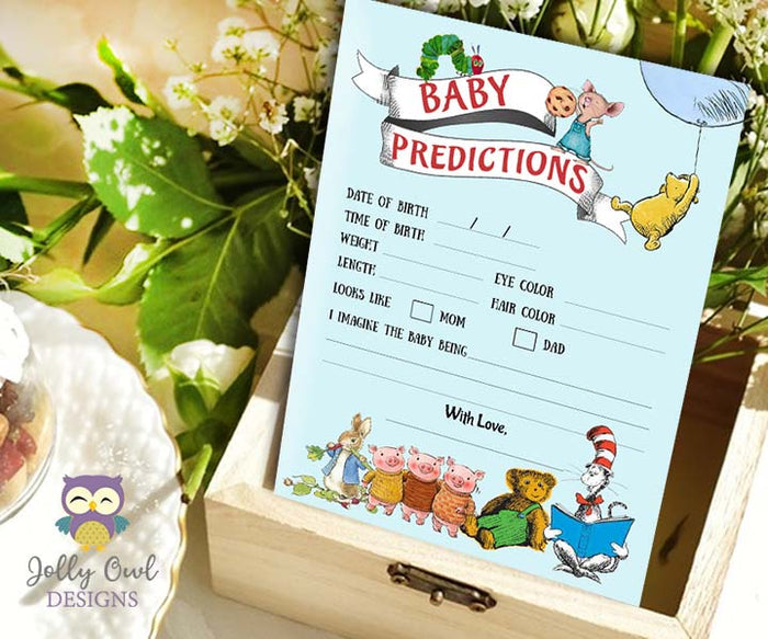 Book Themed Baby Shower Games Bundle Set