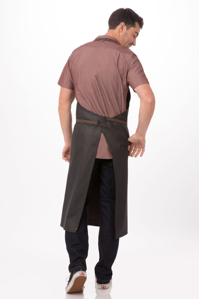 Chef Works Boulder Black & Brown Chefs Bib Apron