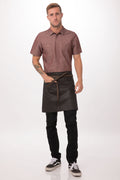 Chef Works Boulder Black & Brown Half Bistro Apron