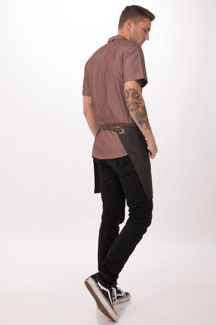 Chef Works Boulder Black & Brown Half Bistro Apron