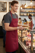 Fame Burgundy Bib Adjustable Apron (2-Patch Pockets)