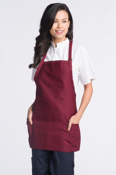Uncommon Threads Burgundy Bib Adjustable Apron (3 Pockets)