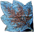 Carol Stanley Big Blue Leaf Shape Vintage Handkerchief