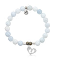 Celestine Stone Bracelet with Baby Feet Sterling Silver Charm