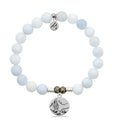Celestine Stone Bracelet with Cactus Sterling Silver Charm