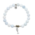 Celestine Stone Bracelet with Cheers Sterling Silver Charm