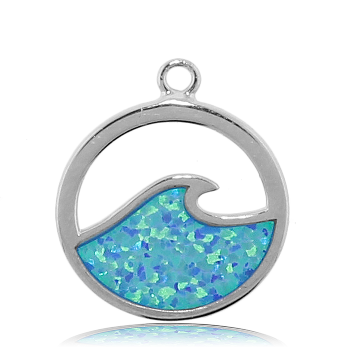 Celestine Stone Bracelet with Deep as the Ocean Sterling Silver Charm