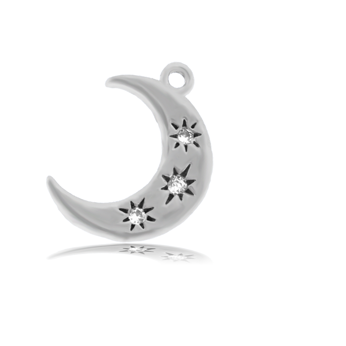 Celestine Stone Bracelet with Friendship Stars Sterling Silver Charm